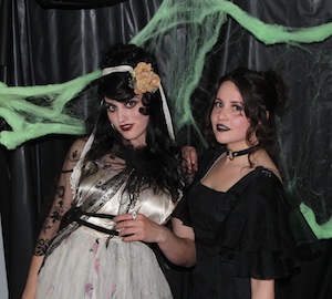 American Gothic: Dakota Walsh ’15 and Selena Torrado Gonzalez ’18 go out in style at the Goth Prom last spring. 