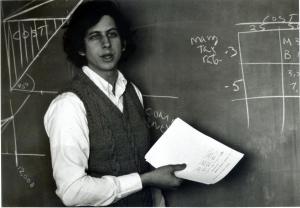 Jim Tober makes his mark in the classroom in the 1970s. Photos from archives