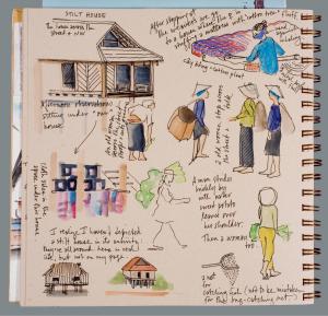 An excerpt from Carol’s visual field notes, this one from a visit to Vietnam.