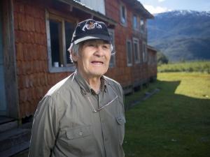 A pioneering rancher of the Pacua River valley, Hernán Guelet and a friend rowed up the river for 15 days with 10 sheep in 1967. Photo by Adam Spencer