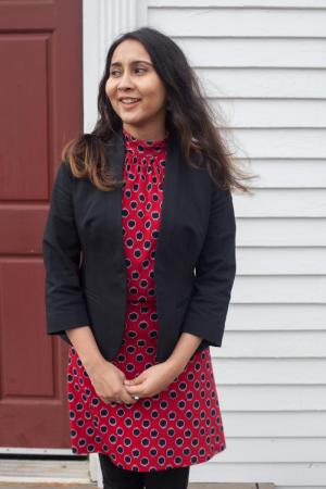 “It’s absolutely fabulous to have just six people in a room, but with an explosion of insights,” says writing and literature professor Rituparna Mitra. Photo by Emily Weatherill ’21 