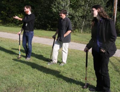 Politics professor Ian McManus, accompanied by teammate Aaron Pilarcik ’20 and Aeddon Cayea ’20, debates the structural inequalities of croquet during a tournament in September. Ian and Aaron’s team won the tournament, gaining the coveted golden mallet. 