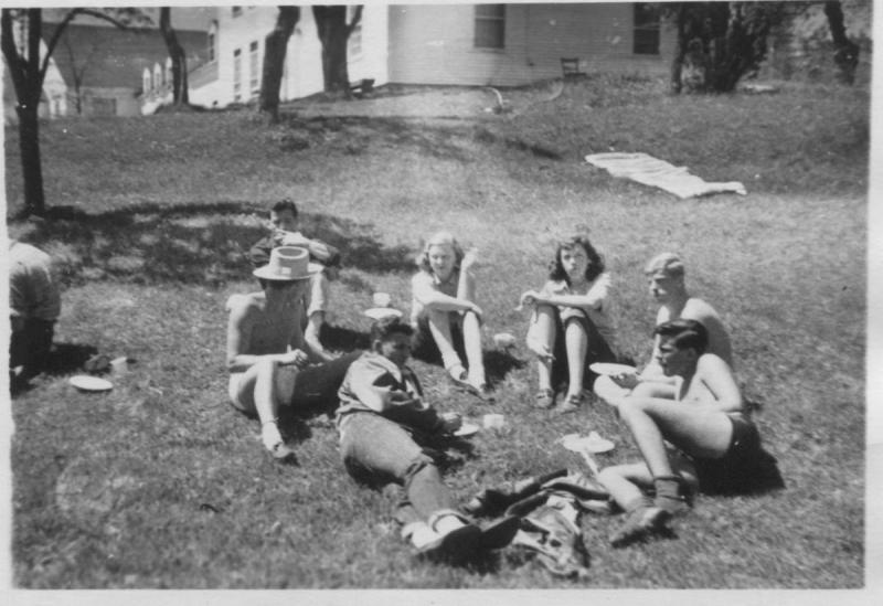 Sun bathing in the 1950s.