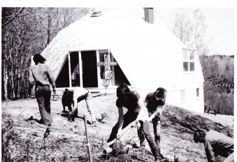 The "Grazers" clear brush by the geodesic dome that was the site of their alternative dining hall.