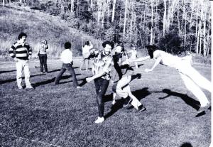 Students play freeze tag in 1979, the year Dan Toomey graduated.