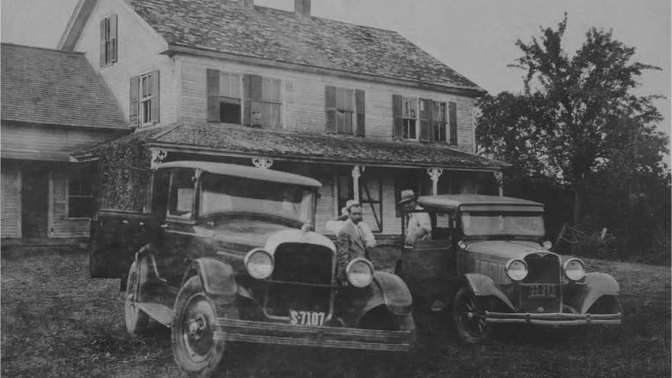 Visitors park in front of the future Mather House.