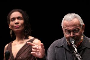 Leena Conquest and Amiri Baraka perform with William Parker. Photo by Joanna Moyer-Battick