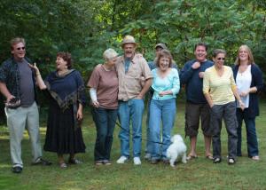 Holly Waterbury Manley ’82 and Lucy Loomis ’80 hosted an alumni gathering in Barnstable, Massachusetts this fall. Included were (left to right) Eric Bremenkamp ’83, Lori Kirstein ’80, Tami Kander (Harry’s wife), Harry Hussey ’81, Tony Savoie ’81 behind Monica Giannoccaro Alley (his partner), Ian Leahy ’81, Holly and Lucy.