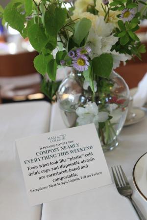 Composting and locally grown foods were on the menu