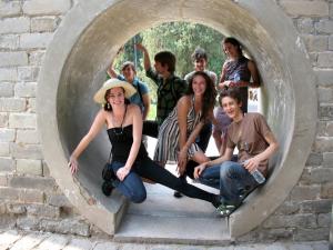 Students Maddie Holm, Clair Trail, Mason Jones, Stella Madrid, Max Hatfield, Aidan Keeva and Kara Hamilton view Chinese environmental issues from the inside. Photo by Jim Tober