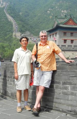 Grant Li and Richard Glejzer visit the Great Wall of China.