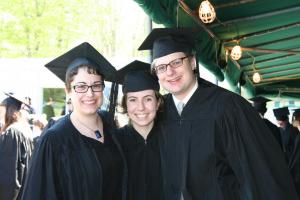 Robyn Manning-Samuels, Kathryn Lyon, and Patrick Magee celebrate.