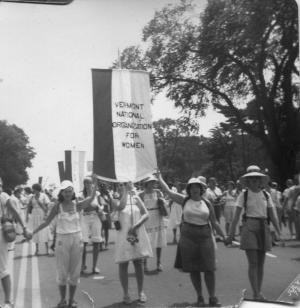 The Vermont delegation at the 1978 ERA march, the largest march for women’s rights in U.S. history. Although the Equal Rights Amendment passed Congress it was never ratified by the necessary 38 states. Photo courtesy of Patricia Whalen