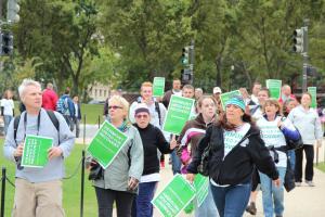 A Vermont delegation from the recovery community arrives in Washington D.C. for the UNITE to Face Addiction Rally in October 2015. Photo by Brittany Kirvan