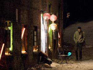 Hal Briggs (Cameron Scoggins) tracks his genetically altered fugitive prototypes in Wetware, the new noir thriller from Jay Craven’s Movies from Marlboro program. Photo by Audrey Stevens