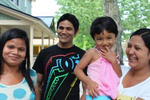 Immigrant families like this one in northern Vermont stand to benefit from the English language teaching provided by Marlboro students, thanks to a partnership with USCRI. Photo courtesy of USCRI 