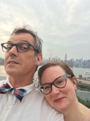 Adam Shepard and Jessica Taraski in Brooklyn last summer.