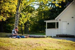 Clayton Clemetson ’19 makes the most of the Marlboro curriculum on a sunny afternoon. Photo by Michael Jung ’18